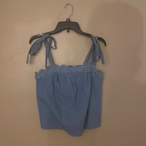 spaghetti strap tank top blue